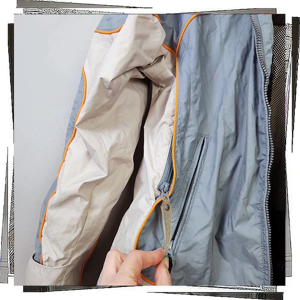 Blue & Cream w Orange Piping LightweightJacket w Gator & Vent Zips (S) Hardcore - Picture 6 of 9
